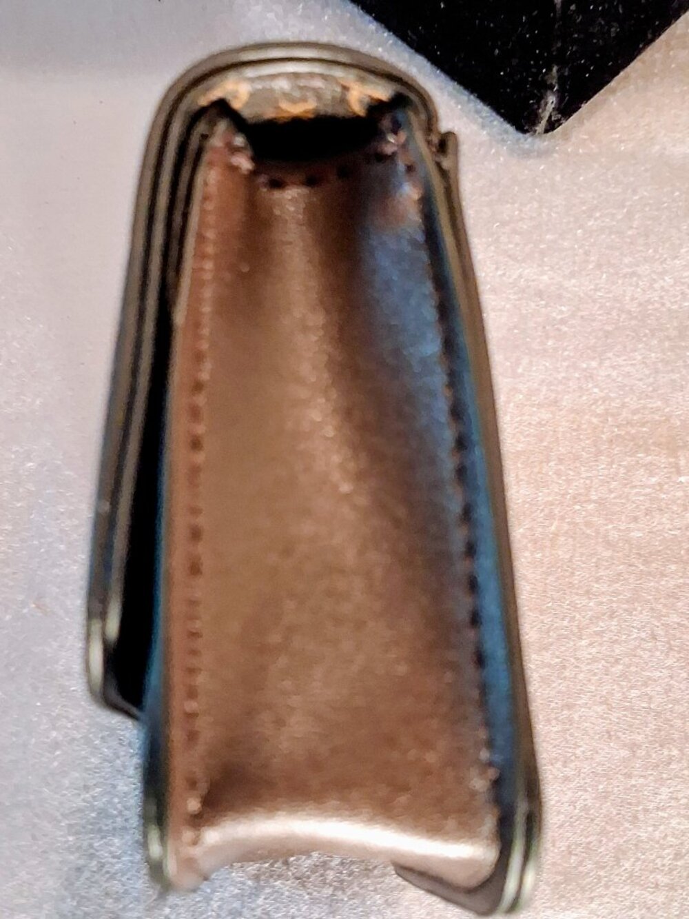 Calvin Klein MINI Card Case Folding Wallet Key Chain Holder Brown Faux Leather - Picture 5 of 9